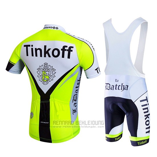 2017 Fahrradbekleidung Tinkoff Hell Grun Trikot Kurzarm und Tragerhose